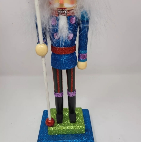 2 Kurt Adler Multi Colored Glitter Whimsical Christmas Nutcrackers 13.5" 2016 - Picture 9 of 16